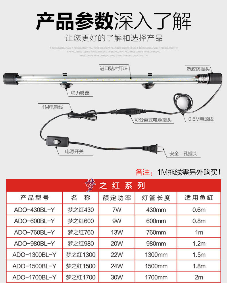 夢之紅燈管 (適用於龍魚、血增豔)