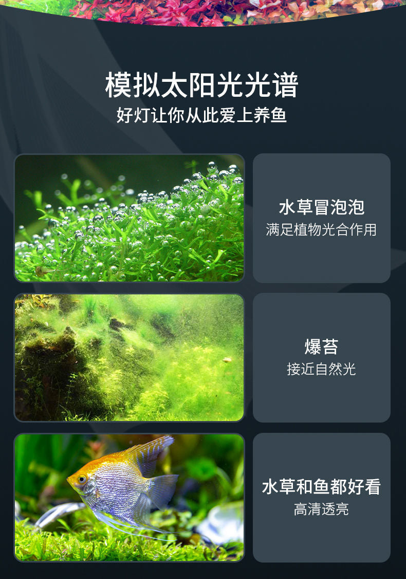 魚缸水草燈LED全光譜防水照明燈草缸專用爆藻小筒燈COB透鏡變色燈