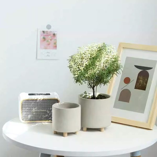 北歐風格創意水泥圓形花盆 Creative Cement Round Flower Pot：圖片 2