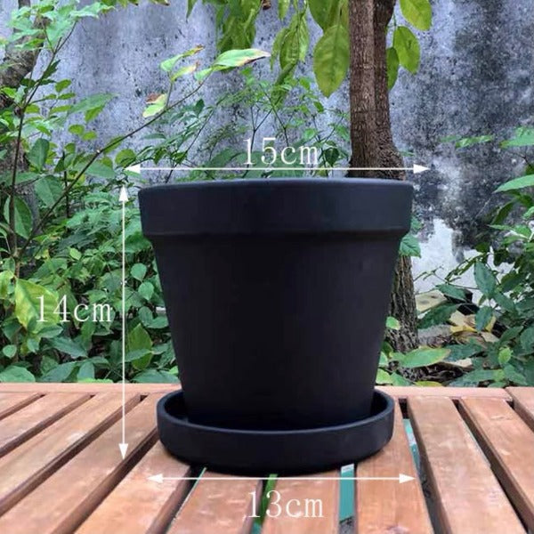 簡約透氣黑陶花盆 Terracotta flower pot:圖片 6