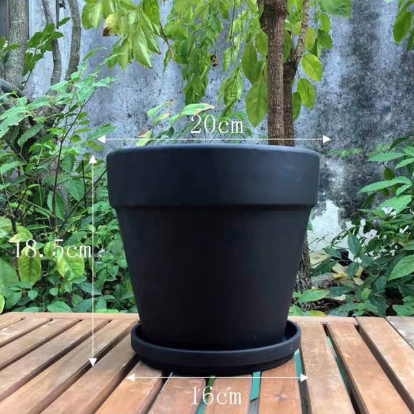 簡約透氣黑陶花盆 Terracotta flower pot：圖片 5