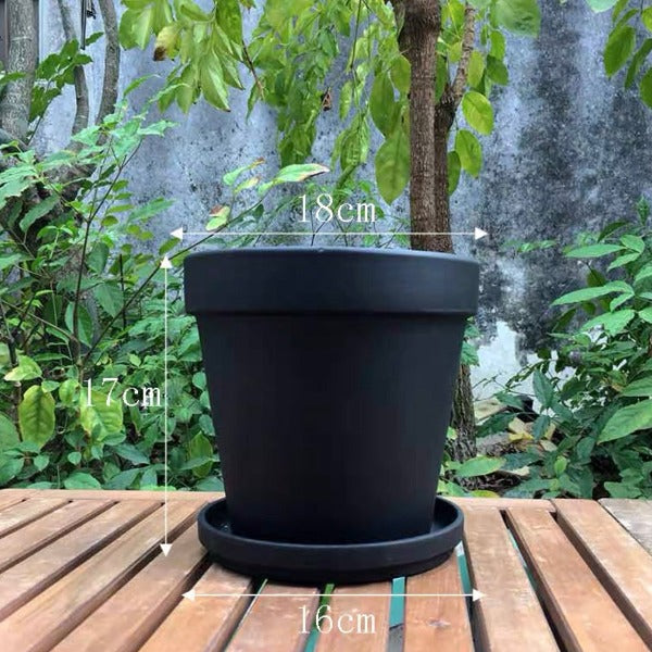 簡約透氣黑陶花盆 Terracotta flower pot：圖片 4