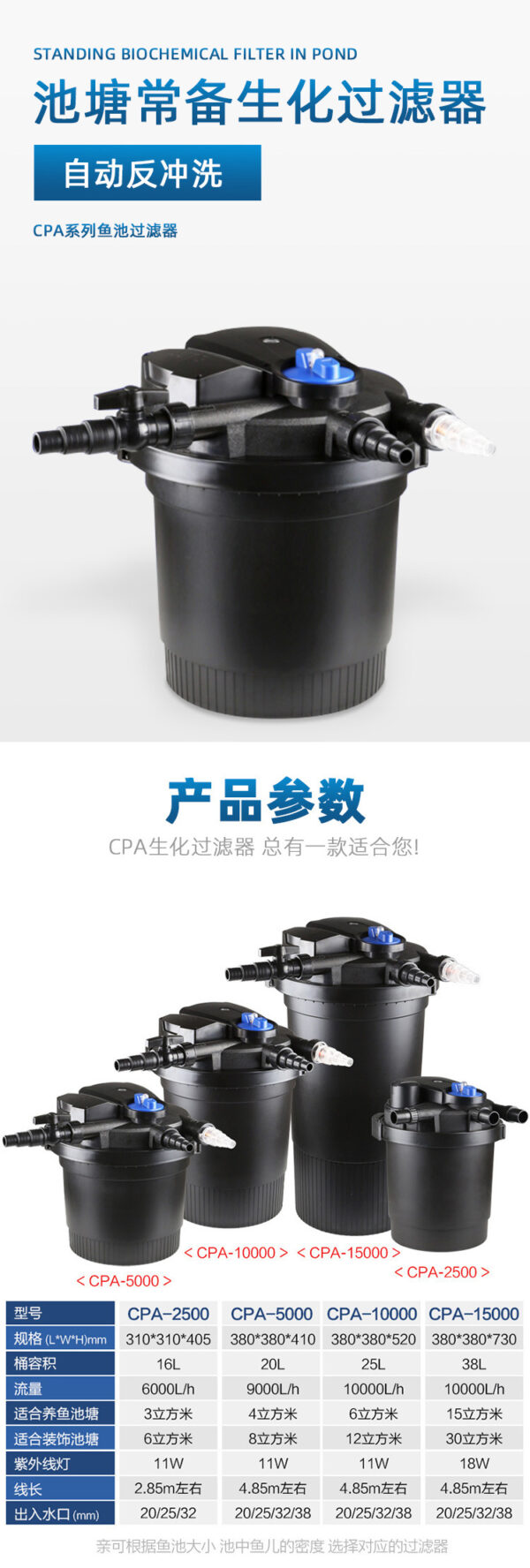 CPA自動反清洗智能壓力過濾器 (錦鯉魚池過濾系統)：圖片 6