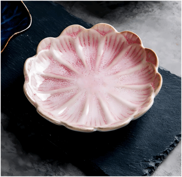 蓮花陶瓷托盤｜淺藕粉 Lotus Ceramic Tray – Soft Pink