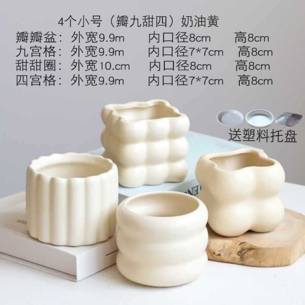 奶油系高質感陶瓷花盆｜ Cream Glazed Ceramic Flowerpot – Nordic Home Vibe：圖片 52
