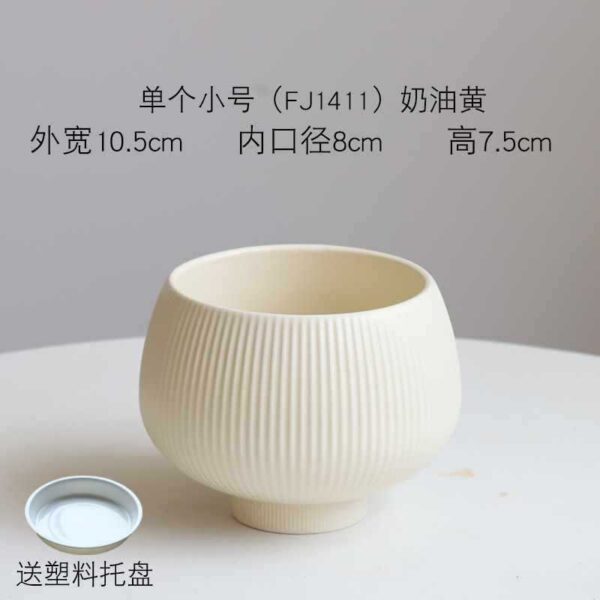 奶油系高質感陶瓷花盆｜ Cream Glazed Ceramic Flowerpot – Nordic Home Vibe：圖片 45