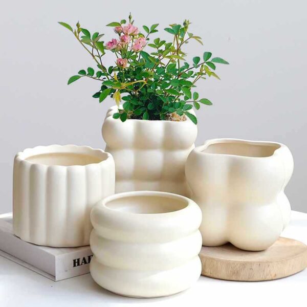 奶油系高質感陶瓷花盆｜ Cream Glazed Ceramic Flowerpot – Nordic Home Vibe