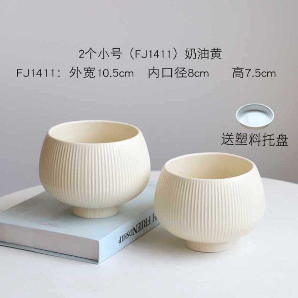 奶油系高質感陶瓷花盆｜ Cream Glazed Ceramic Flowerpot – Nordic Home Vibe：圖片 43