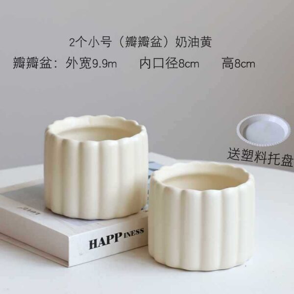 奶油系高質感陶瓷花盆｜ Cream Glazed Ceramic Flowerpot – Nordic Home Vibe：圖片 41