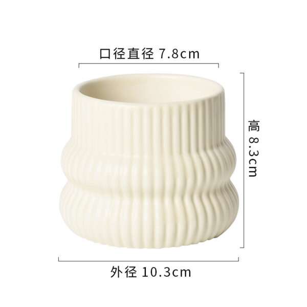 奶油系高質感陶瓷花盆｜ Cream Glazed Ceramic Flowerpot – Nordic Home Vibe：圖片 13