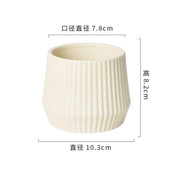 奶油系高質感陶瓷花盆｜ Cream Glazed Ceramic Flowerpot – Nordic Home Vibe：圖片 6
