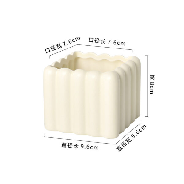 奶油系高質感陶瓷花盆｜ Cream Glazed Ceramic Flowerpot – Nordic Home Vibe：圖片 5