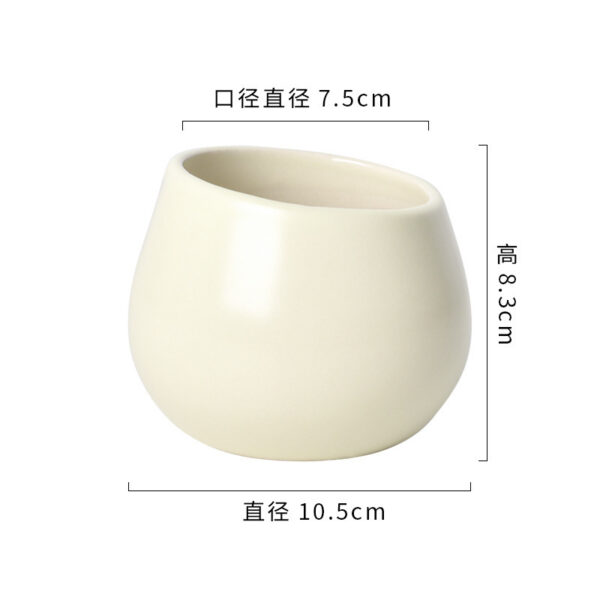 奶油系高質感陶瓷花盆｜ Cream Glazed Ceramic Flowerpot – Nordic Home Vibe：圖片 3