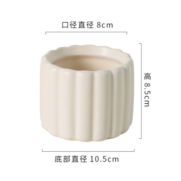奶油系高質感陶瓷花盆｜ Cream Glazed Ceramic Flowerpot – Nordic Home Vibe：圖片 2